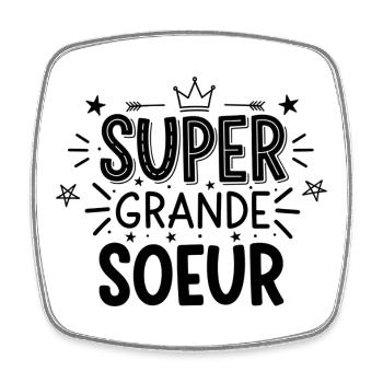Super Grande Soeur grande soeur - Magnet carré - blanc - Devant