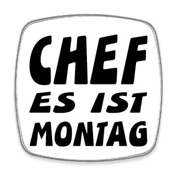 Chef - Viereckiger Kühlschrankmagnet - Weiß - Vorne