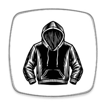 Hoodedn Sweatshirt - Square fridge magnet - white - Front