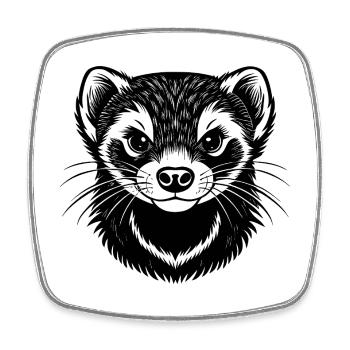 Ferret - Square fridge magnet - white - Front
