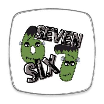 six seven - Square fridge magnet - white - Front