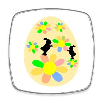 Easter Eggs Easter Bunny - Square fridge magnet - white - Front