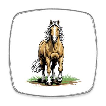 Palomino de Face Pferd Equestrian Elegance Chic - Viereckiger Kühlschrankmagnet - Weiß - Vorne