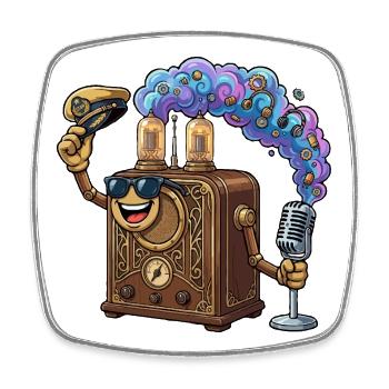Vintage-Radio - Viereckiger Kühlschrankmagnet - Weiß - Vorne