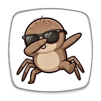 Dabbing Spider - Square fridge magnet - white - Front