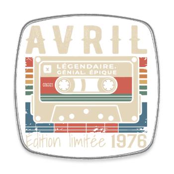 avril 1976 April 1976  - Magnet carré - blanc - Devant