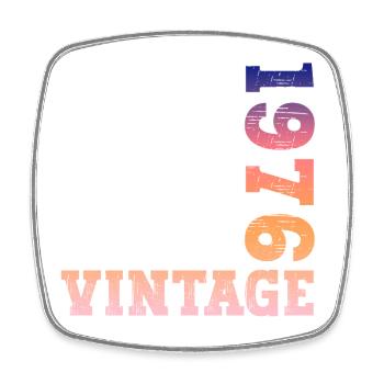 Vintage 1976 - Viereckiger Kühlschrankmagnet - Weiß - Vorne