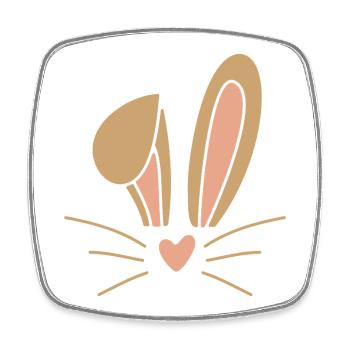 Easter Bunny Easter - Square fridge magnet - white - Front
