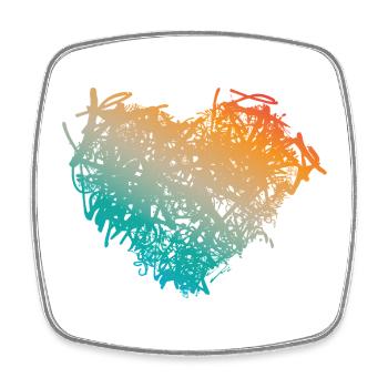 Heart - Square fridge magnet - white - Front