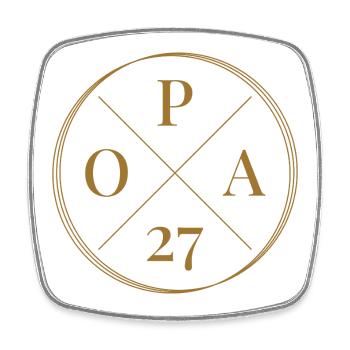 Opa 27 - Viereckiger Kühlschrankmagnet - Weiß - Vorne