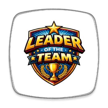 Team leader of the team - Square fridge magnet - white - Front