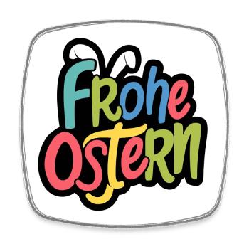 Frohe Ostern Bunny Typo Farbspiel - Viereckiger Kühlschrankmagnet - Weiß - Vorne