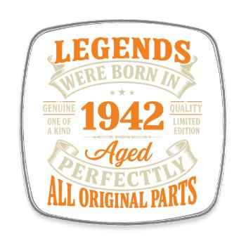 Legenden geboren 1942 Perfect Age - Viereckiger Kühlschrankmagnet - Weiß - Vorne