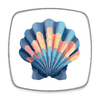 coquillage - Magnet carré - blanc - Devant