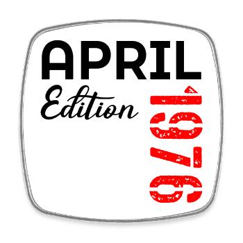 51. Geburtstag April 1976 - Viereckiger Kühlschrankmagnet - Weiß - Vorne