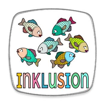 Inklusion Haltung Fische - Viereckiger Kühlschrankmagnet - Weiß - Vorne