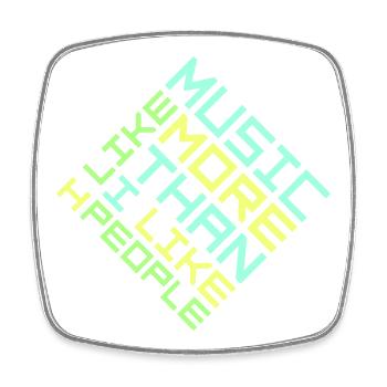 J’aime la musique plus que les gens désirent Musik - Magnet carré - blanc - Devant