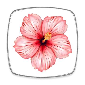 Hibiscus Flower - Square fridge magnet - white - Front