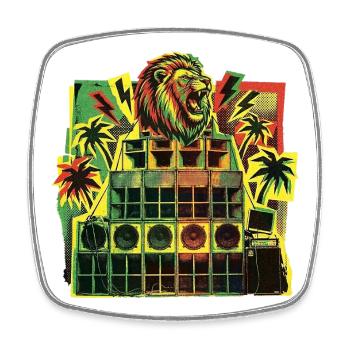 Système de son Jungle Dancehall - Magnet carré - blanc - Devant