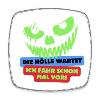 Biker - Viereckiger Kühlschrankmagnet - Weiß - Vorne
