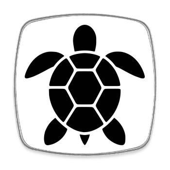 Schildkröte - Viereckiger Kühlschrankmagnet - Weiß - Vorne