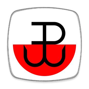 Kotwica, Pologne - Magnet carré - blanc - Devant