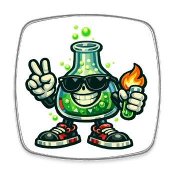 Labor-Held mit Peace-Sign und Flamme - Viereckiger Kühlschrankmagnet - Weiß - Vorne