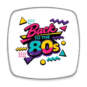 Retour au Neon Retro des années 80 - Magnet carré - blanc - Devant