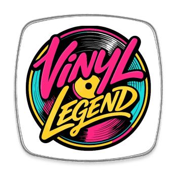 Vinyl Legend - Viereckiger Kühlschrankmagnet - Weiß - Vorne