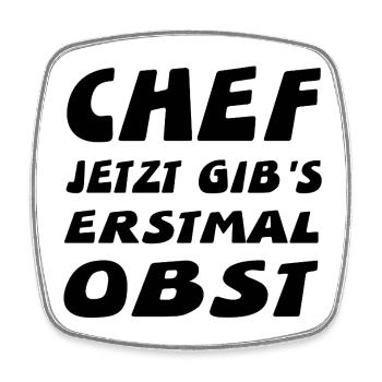 Chef - Viereckiger Kühlschrankmagnet - Weiß - Vorne