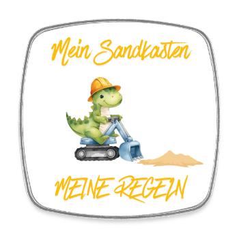 Mein Sandkasten meine Regeln – Kinder Statement - Viereckiger Kühlschrankmagnet - Weiß - Vorne