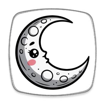 Mond - Viereckiger Kühlschrankmagnet - Weiß - Vorne