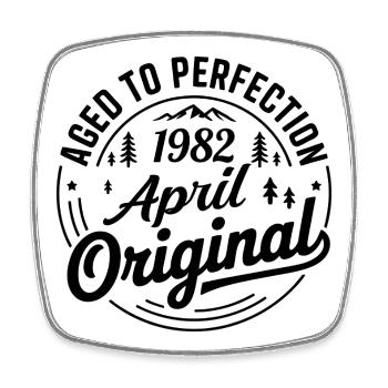 April 1982 – Legend of the Peaks and Mountains - Square fridge magnet - white - Front