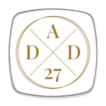 Dad 27 - Square fridge magnet - white - Front