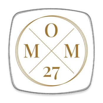 Mom 27 - Viereckiger Kühlschrankmagnet - Weiß - Vorne