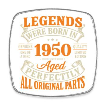 Legends born in 1950 - Square fridge magnet - white - Front