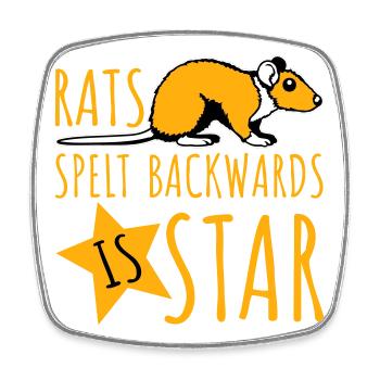 Rats Spelt Backwards Is Star Lustiger Ratte Spruch - Square fridge magnet - white - Front
