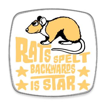 Rats Spelt Backwards Is Star Lustiger Ratte Spruch - Square fridge magnet - white - Front