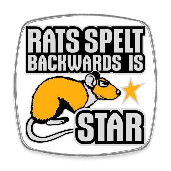 Rats Spelt Backwards Is Star Lustiger Ratte Spruch - Square fridge magnet - white - Front
