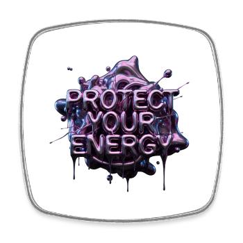 Police 3D Protect Your Energy - Magnet carré - blanc - Devant