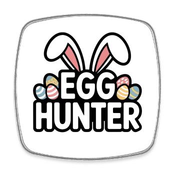 Egg Hunter Bunny – Conception de Pâques - Magnet carré - blanc - Devant