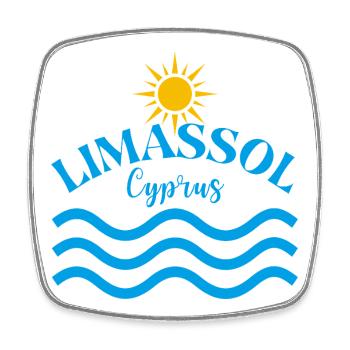 Limassol-Zypern-Sonnenwellen - Viereckiger Kühlschrankmagnet - Weiß - Vorne