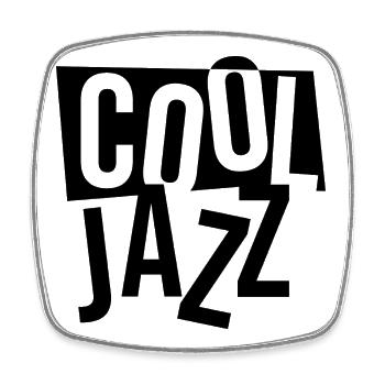 Conception du logo de la musique Cool Jazz - Magnet carré - blanc - Devant
