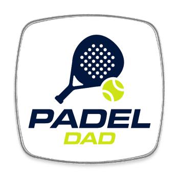 Padel-Papa lustiges Padel-Geschenkhemd - Viereckiger Kühlschrankmagnet - Weiß - Vorne