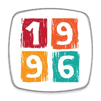 1996 30th Birthday - Square fridge magnet - white - Front