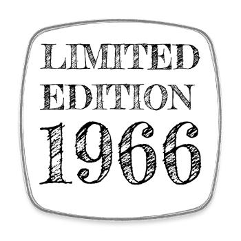 1966 Geburtsjahr - Viereckiger Kühlschrankmagnet - Weiß - Vorne