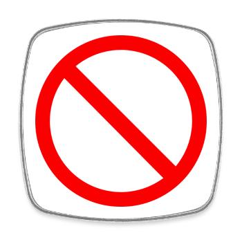 Icône rouge sans panneau Impression - Magnet carré - blanc - Devant