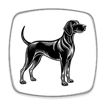 Coonhound Dog - Viereckiger Kühlschrankmagnet - Weiß - Vorne