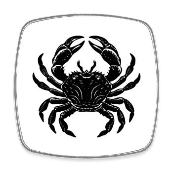 Crabe - Magnet carré - blanc - Devant
