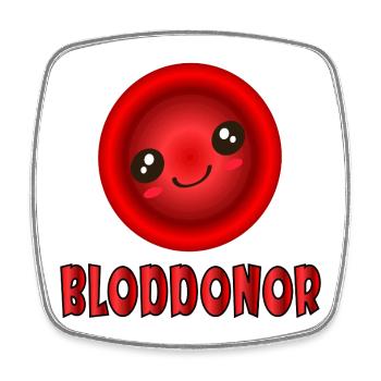 Blood donor - Square fridge magnet - white - Front